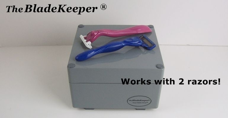 The BladeKeeper® works with 2 razors